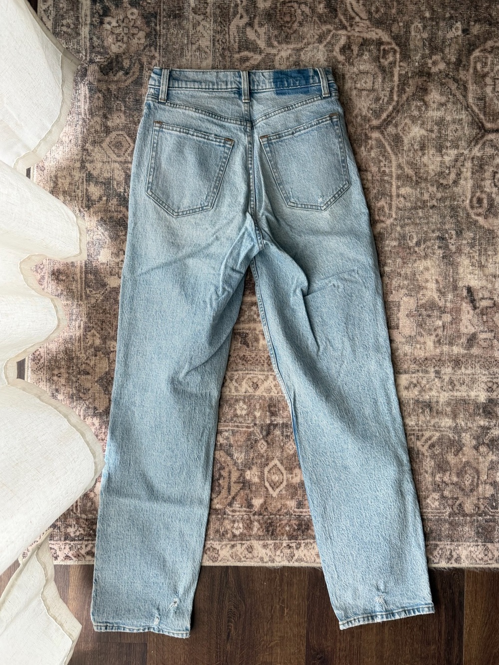 Abercrombie Curve Love 90s Straight Ultra High Rise Jeans (Light Wash) 27/4R - Picture 5 of 5